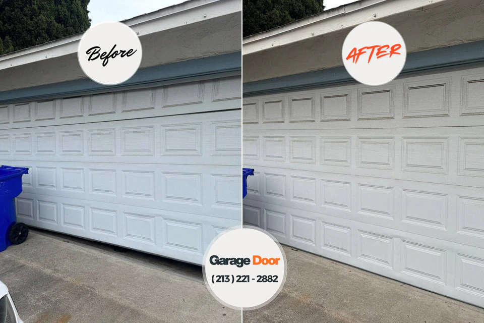 Before and after: garage door repair Old Jefferson, LA